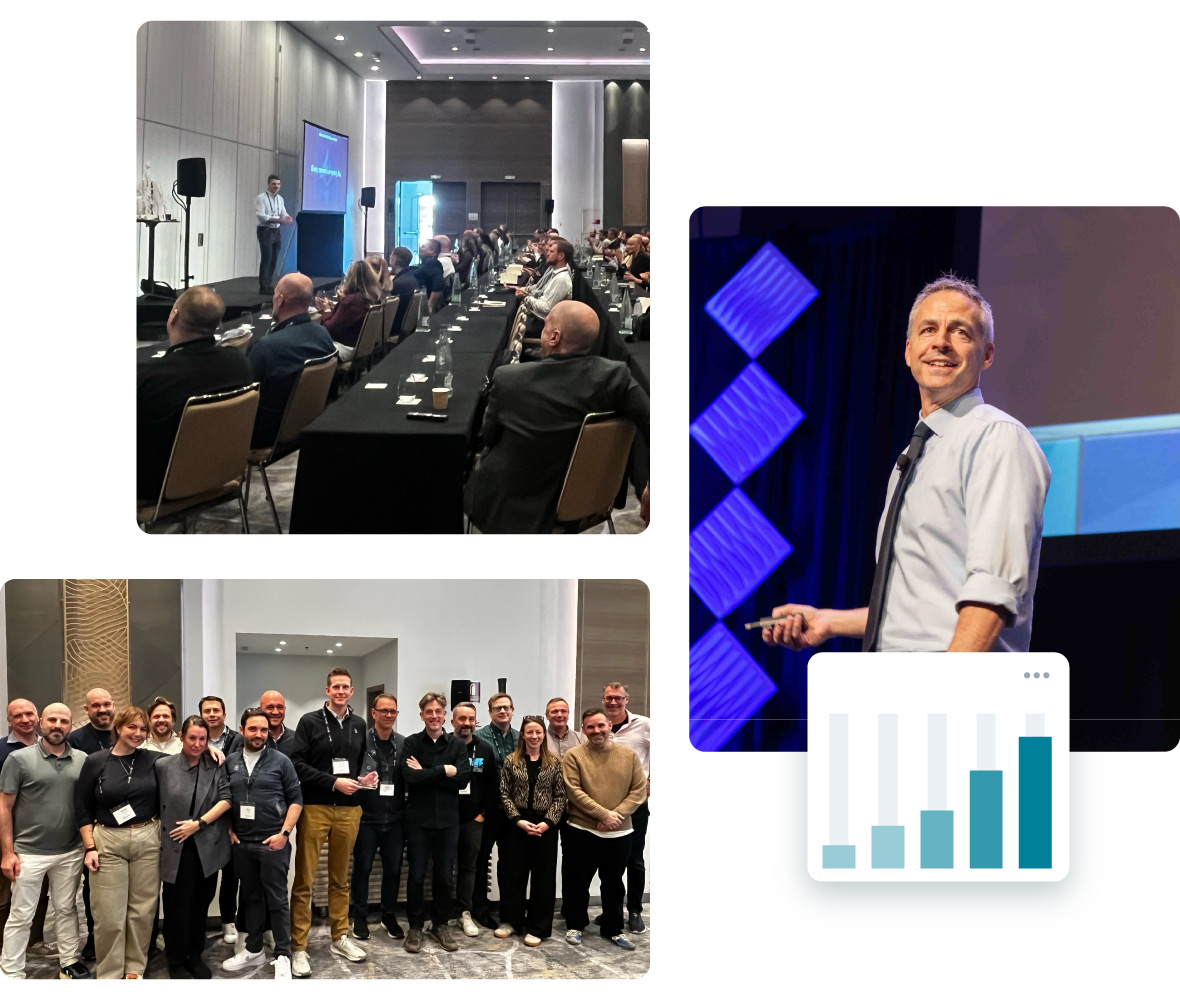 Photo collage of Harris employees.